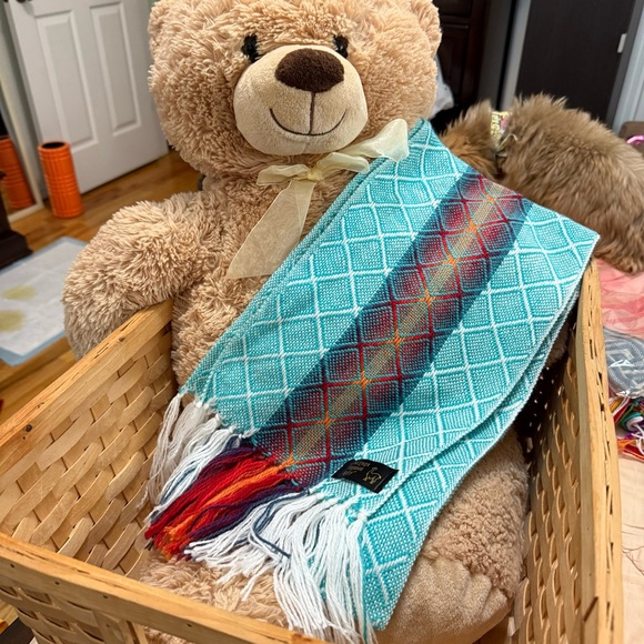 Peruvian Alpaca wool scarf with fringe - Picture 2 of 2